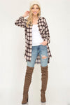 Blank Check Taupe Plaid Button Down Top