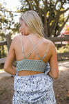 Smittened Strappy Lace Bralette - Sage