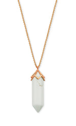 White Agate Crystal Pendant Necklace