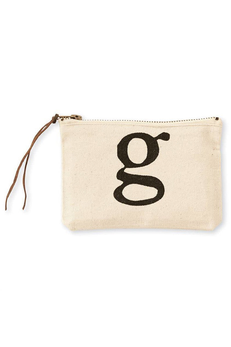 Mudpie G Initial Canvas Cosmetic Pouch