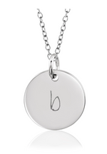 Block Initial Disc Necklace