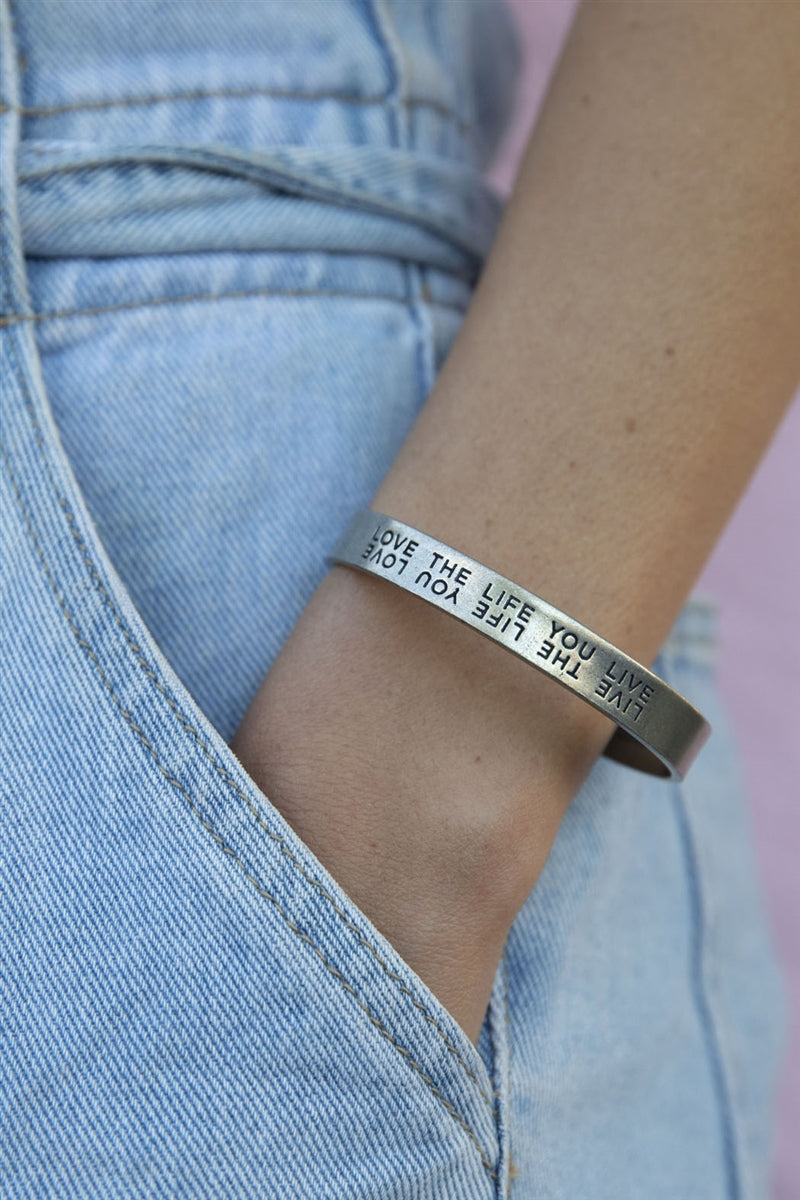 Whitney Howard Designs Love The Life You Live Quotable Cuff Bracelet