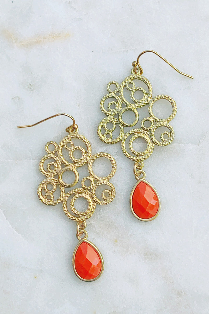 Coral Walking on Clouds Earring