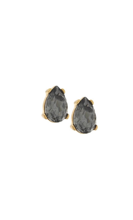 Black Diamond Teardrop Stud Earrings