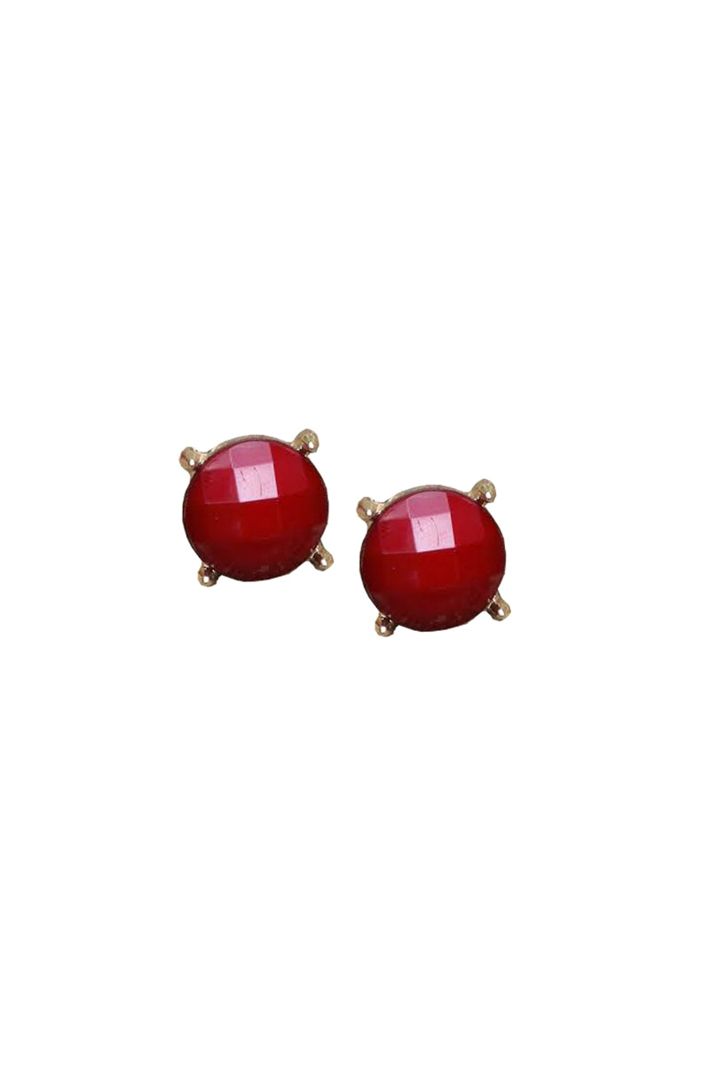 Berry Red Statement Stud Earring