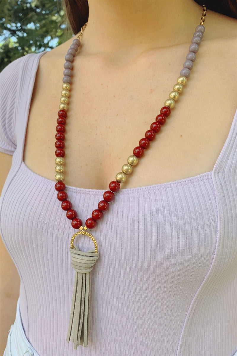 Varsity Tassel Pendant Necklace