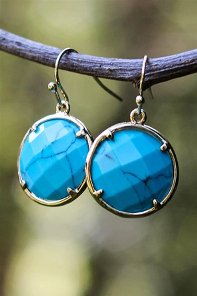 Turquoise Round Earrings
