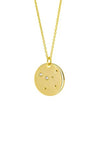Zodiac Constellation Gold Coin Pendant Necklace - Cancer
