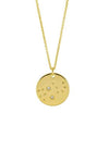 Zodiac Constellation Gold Coin Pendant Necklace - Virgo