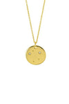 Zodiac Constellation Gold Coin Pendant Necklace - Libra