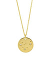 Zodiac Constellation Gold Coin Pendant Necklace - Capricorn