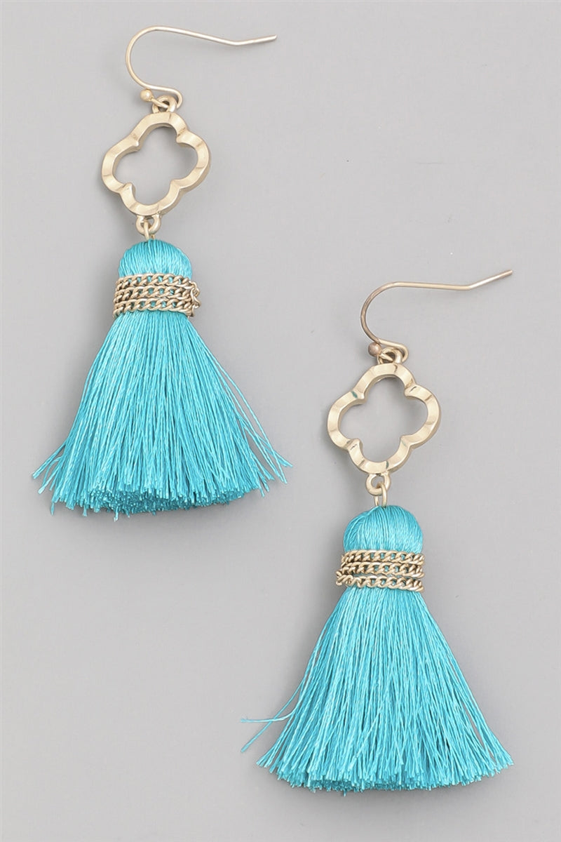 Small Turquoise Tassel Earrings