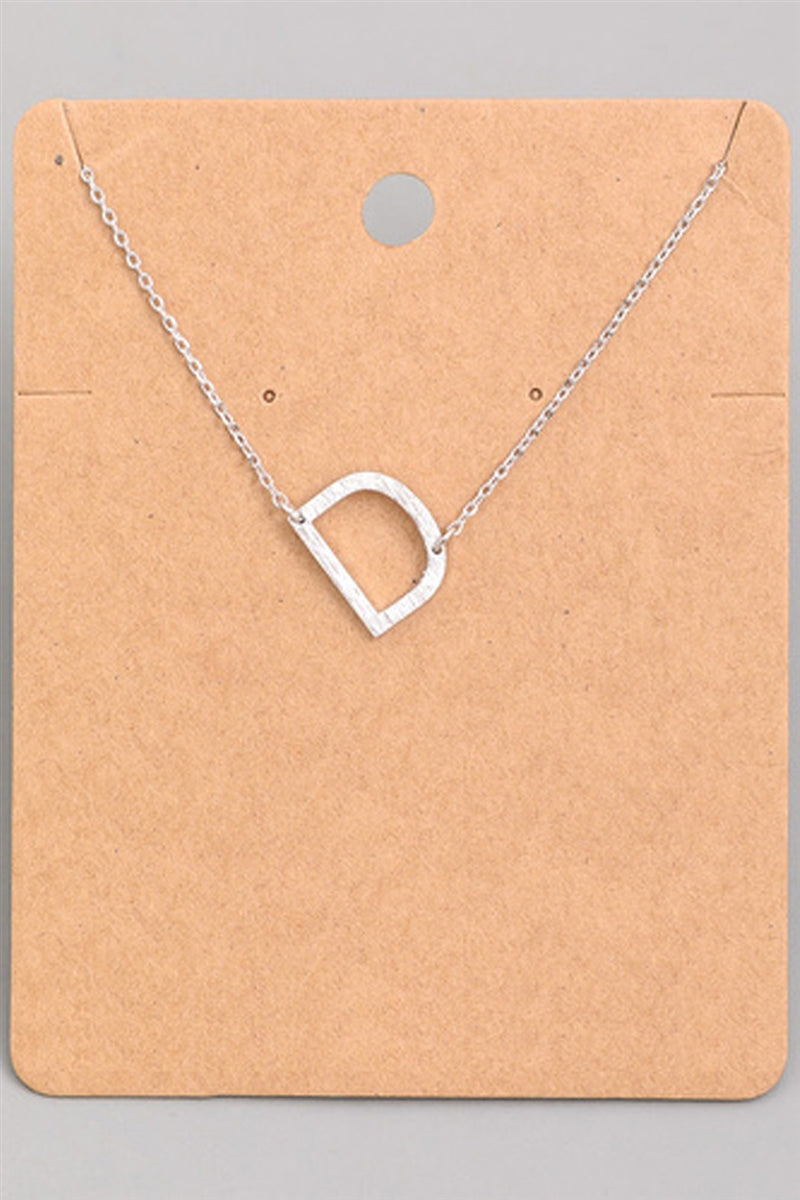 Small Sideways Initial Necklace - D