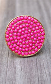 Fuchsia Candy Coated Beaded Round Ring