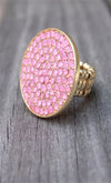 Pink Candy Coated Beaded Round Ring