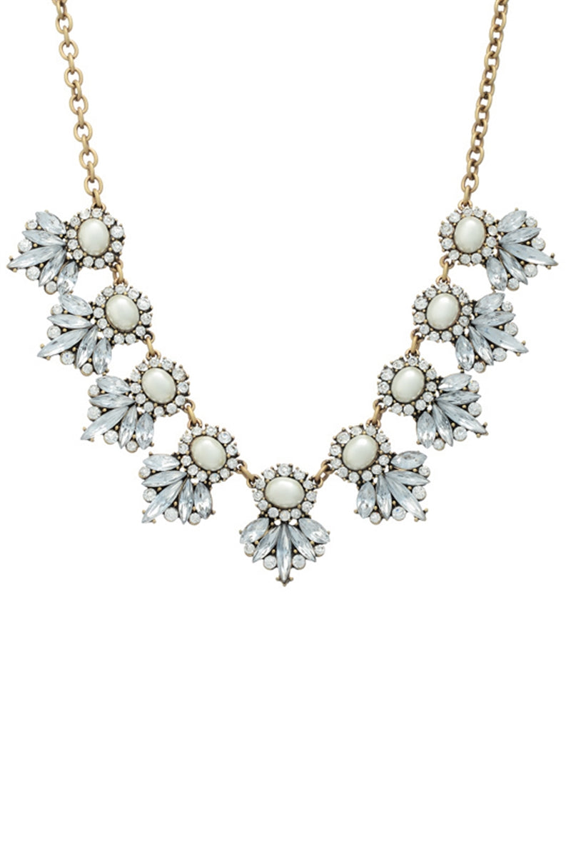 Over The Top Pearl & Crystal Necklace