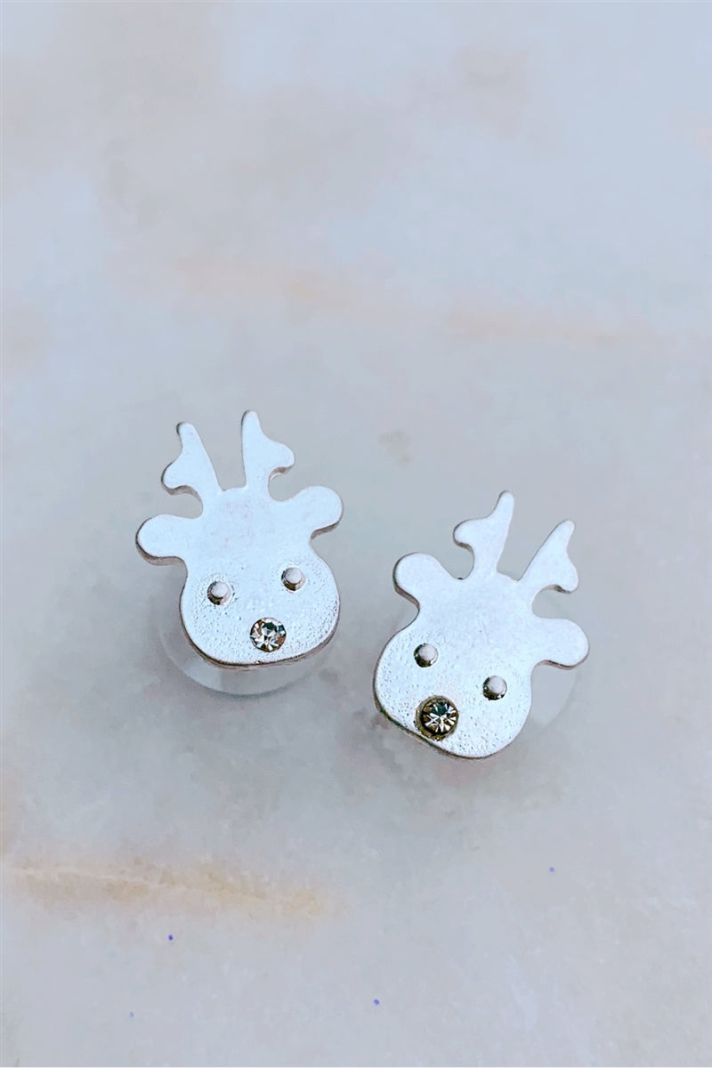 Reindeer Face Stud Earrings