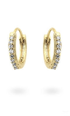 Petite Gold & Crystal Hoop Earrings