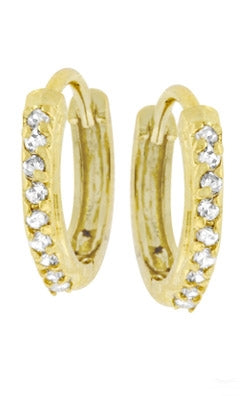 Petite Gold & Crystal Hoop Earrings