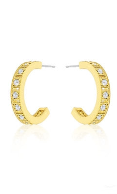Roma Gold Crystal Hoop Earrings