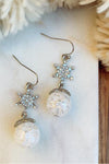 White Christmas Snowflake Earrings