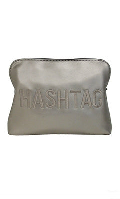 Hashtag Pewter Oversize Clutch Bag