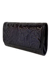 Midnight Memories Patent Leather Embroidered Clutch