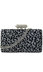 Fine Print Silver & Black Cheetah Clutch