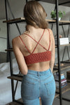 Smittened Strappy Lace Bralette - Rust