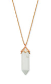 White Agate Crystal Pendant Necklace