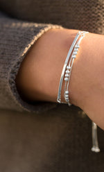 Silver Double Strand Beaded Bracelet