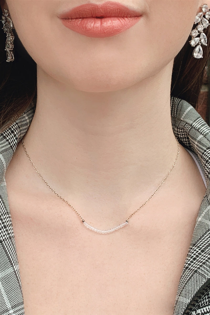 April Clear Quartz Birthstone Necklace