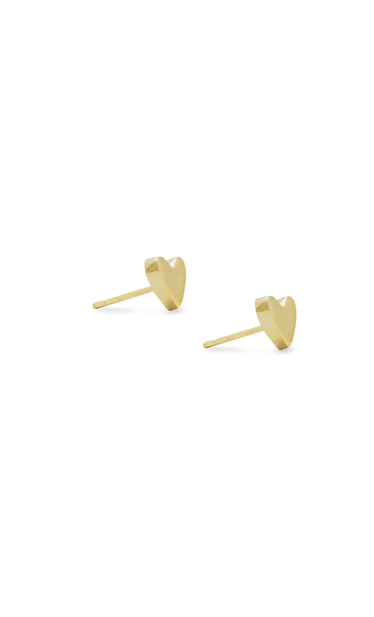 Elastic Heart Gold Stud Earrings