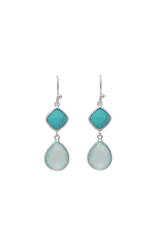 Smooth Seas Turquoise & Chalcedony Earrings