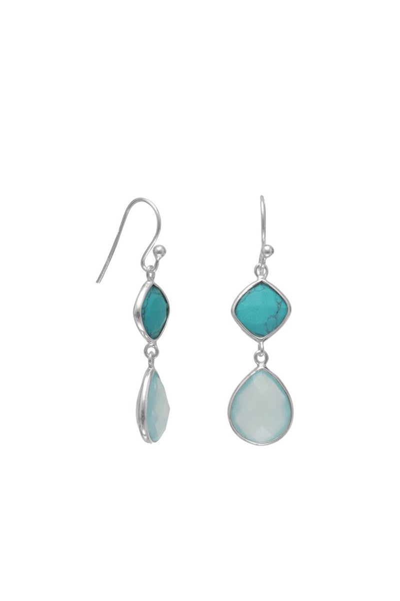 Smooth Seas Turquoise & Chalcedony Earrings