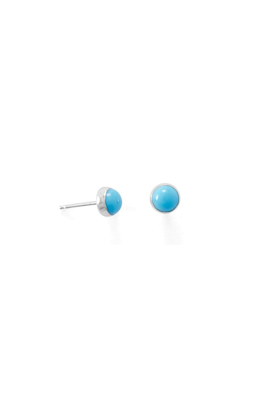 Turquoise Button Stud Earrings