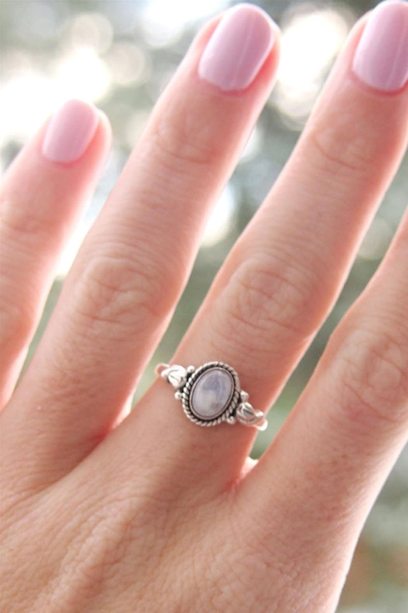 925 Sterling Silver 92.5% Natural Rainbow Two Moonstone Ring at Rs 500 in  Jaipur