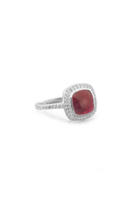 Ruby Ring With CZ Edge