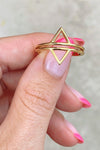 Gold Double Triangle Ring