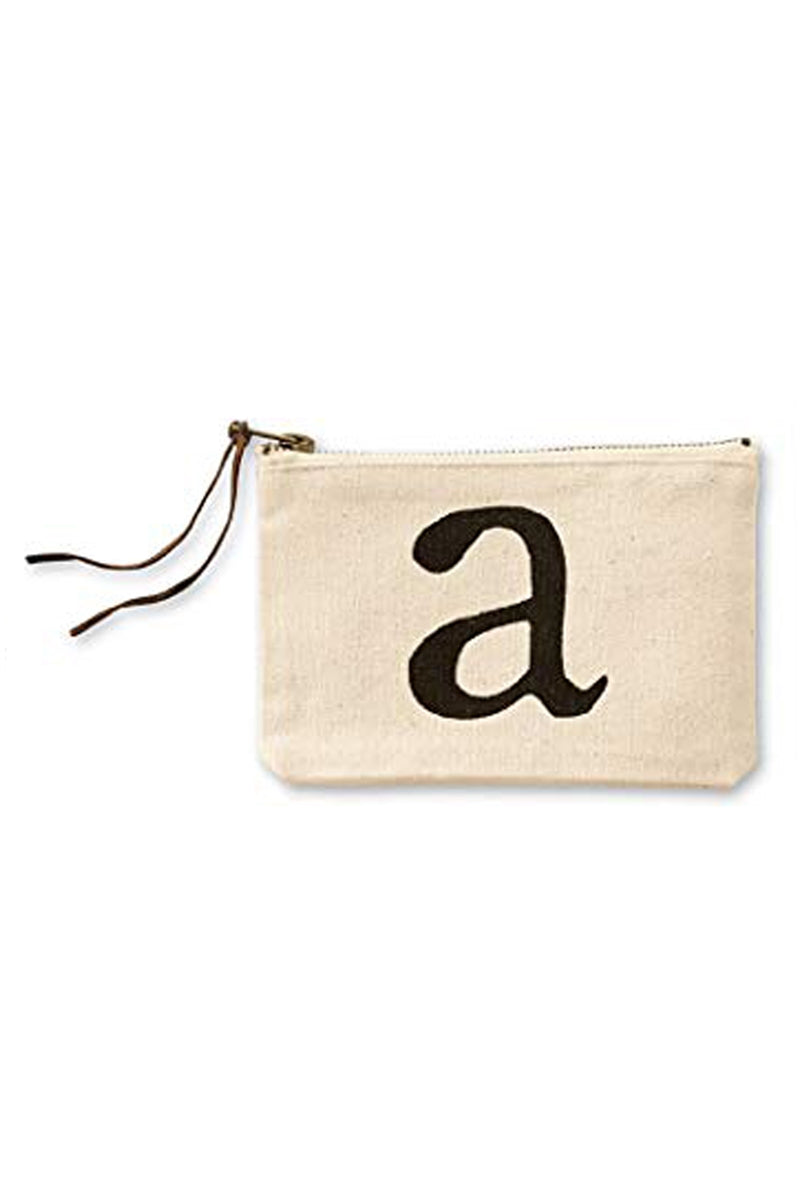 Mudpie A Initial Canvas Cosmetic Pouch