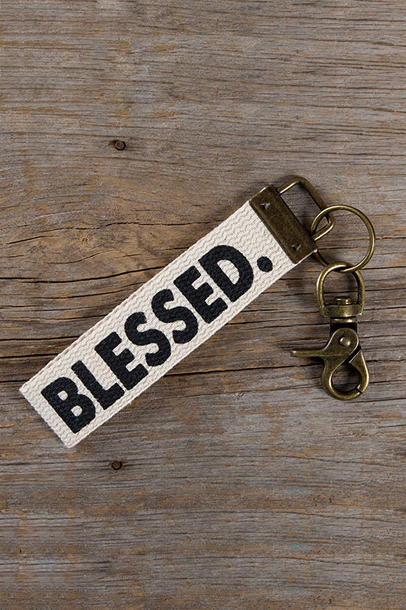 Blessed Canvas Key Fob