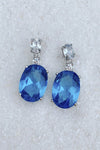 Clear Blue Day Crystal Drop Earrings