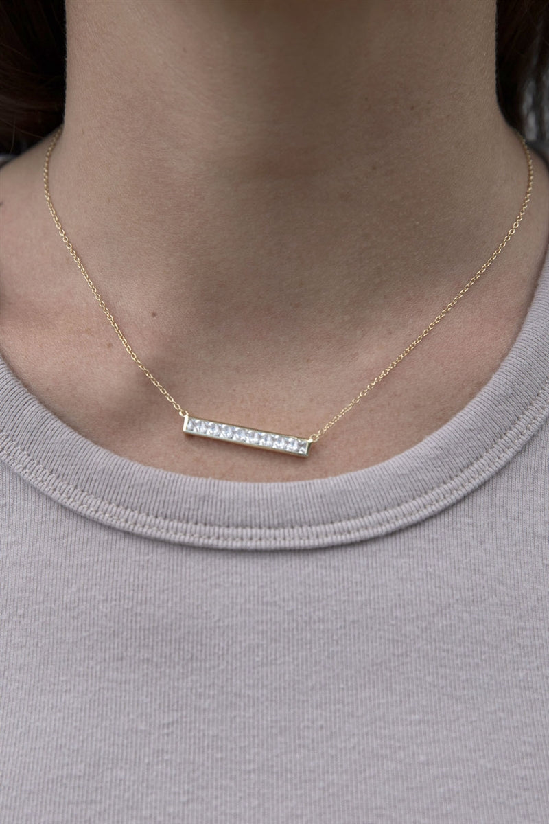 Diamonds Are Forever Bar Necklace