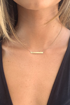Gold Nameplate Bar Necklace