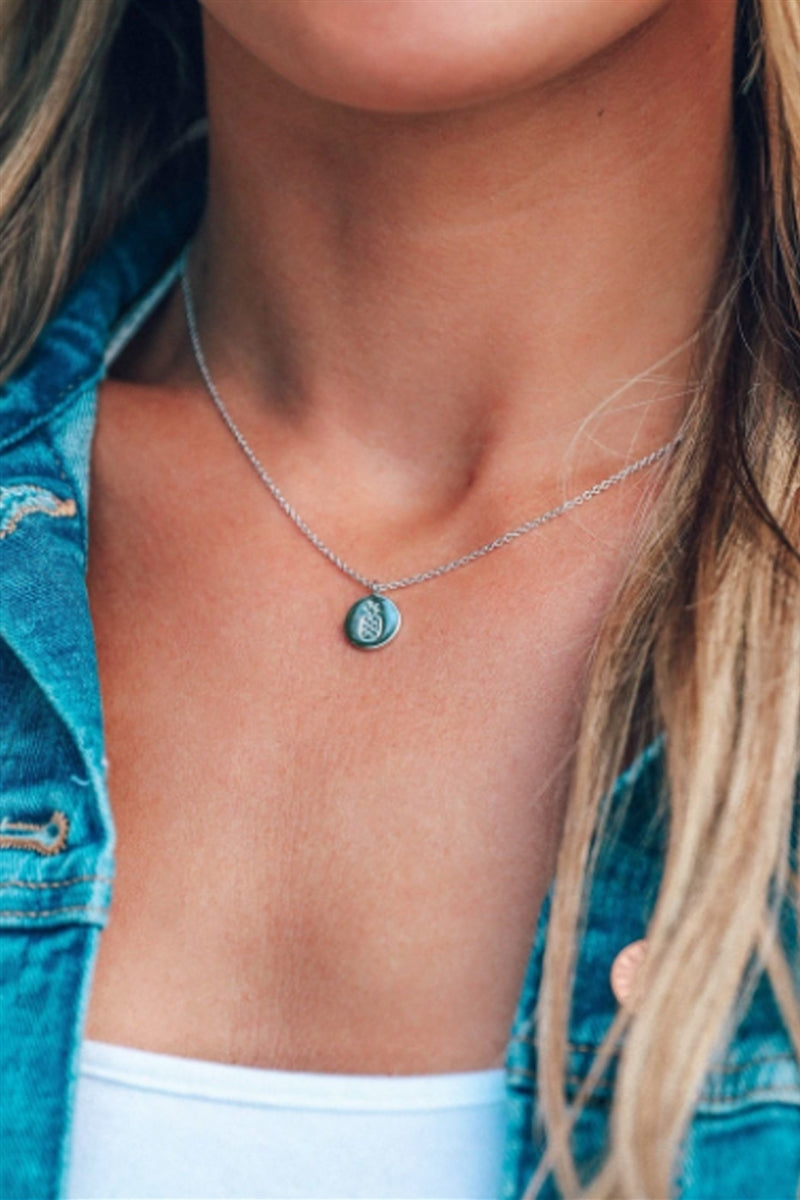 Silver Pura Vida Turquoise Necklace Pura Vida Evil Eye Necklace Online - Main Image