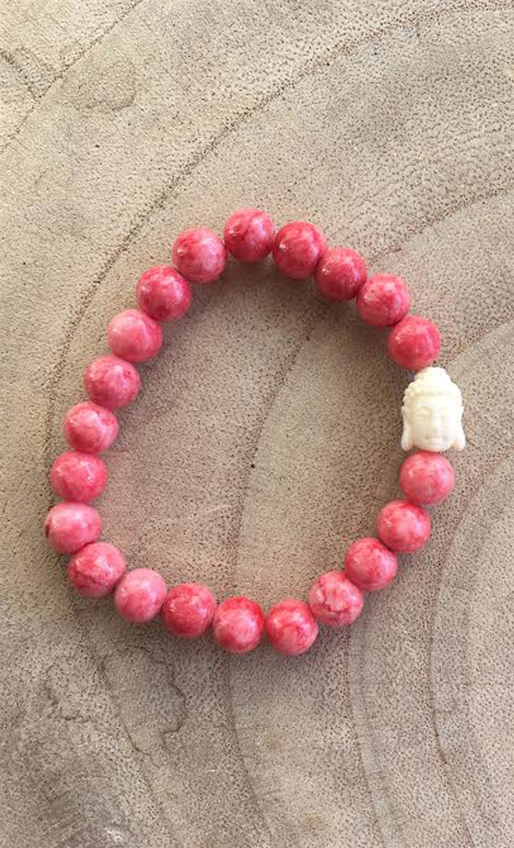 Truth Buddha Bracelet - Pink Coral