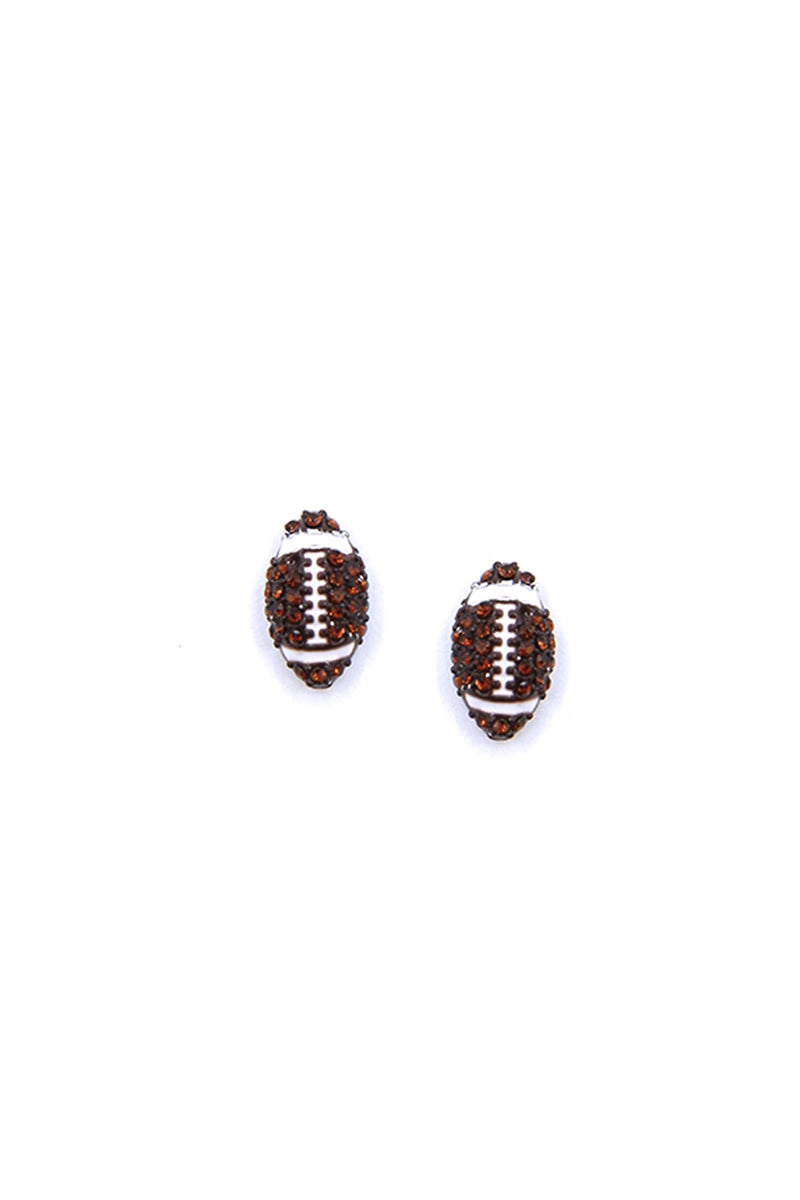 Touchdown Pave Crystal Football Stud Earrings