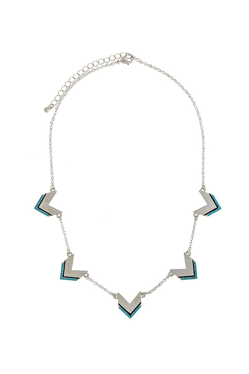 One Direction Turquoise Chevron Necklace