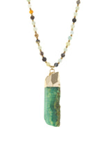 Rainbow Forest Agate Pendant Necklace