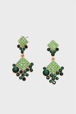 Green Light Crystal Statement Earrings